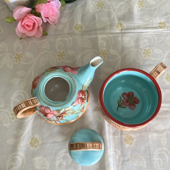 Tracy Porter tea cup for one / pink flower / tea pot / tea cup🌸 - Picture 4 of 10